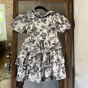 Janie and Jack Black and White Floral Dress